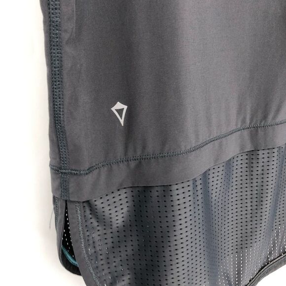 Ivivva Lululemon Shirt Girls 10 Gray Short Sleeve Curve Hem Mesh - Picture 7 of 13